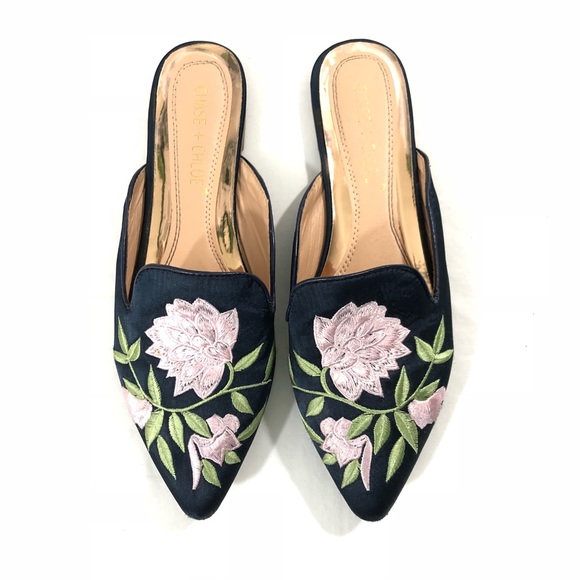 Chase + Chloe Shoes - Chase & Chloe Zone Embroidered Mule